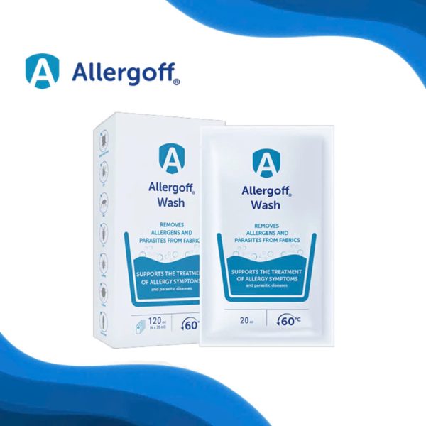 Nước giặt Allergoff - hộp 6 gói 20ml - loại bỏ dị nguyên và ký sinh trùng