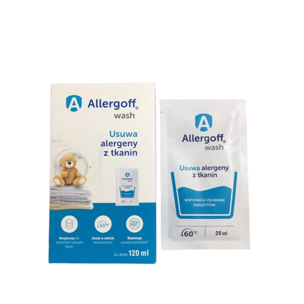 Nước giặt Allergoff - hộp 6 gói 20ml - loại bỏ dị nguyên và ký sinh trùng - Hình ảnh 2